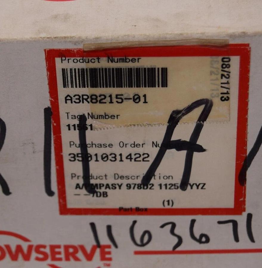 FLOWSERVE A3R8215-01 A3R821501 A/PMPAssy 978D2 1125 YYYZ--7DB Pump Assembly *NEW