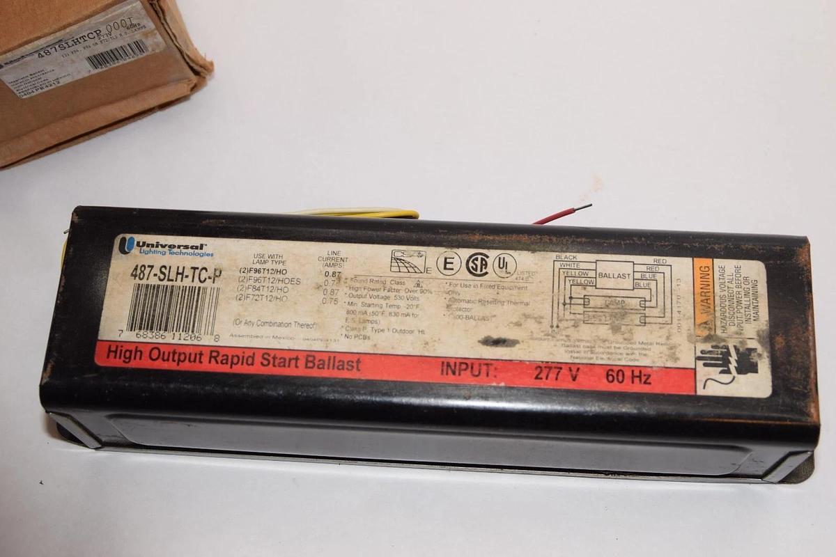 (NEW) UNIVERSAL LIGHTING TECH. 487-SLH-TC-P 277V High Output Rapid Start Ballast
