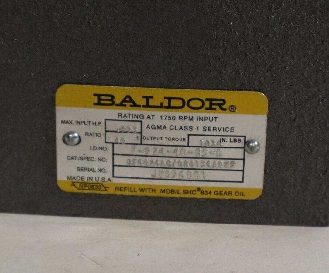Baldor 40:1 Gear Box Speed Reducer GF4024AG/GR0134A025 GF4024AG GR0134A025 NEW