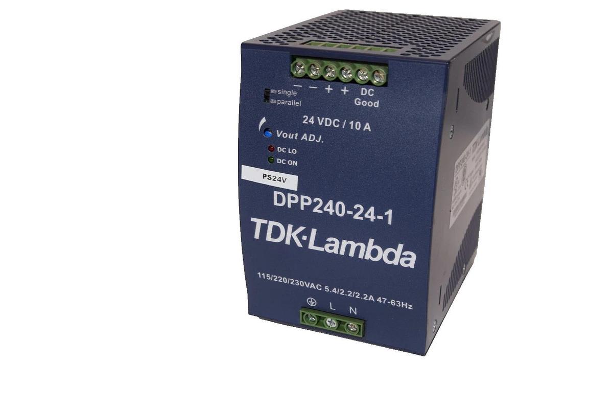 Used TDK-Lambda DPP240-24-1 24Vdc 10A DIN Rail Mount Power Supply