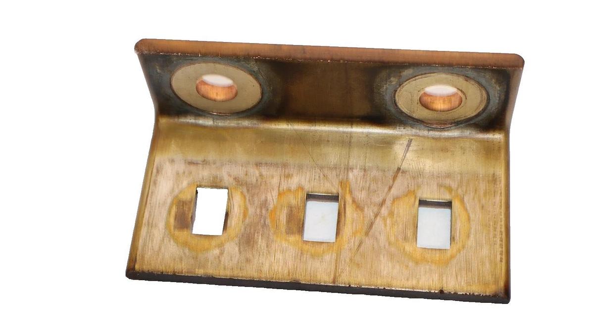 Used 5" x 2-1/2" x 1/4" Copper L Buss Bar Buss Plate