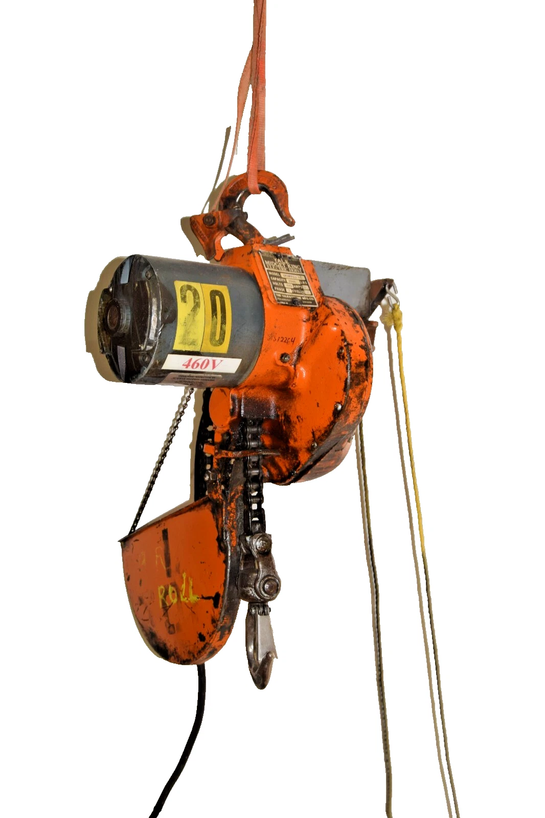 Used Yale Electric Chain Hoist 1 Ton 2000lb 1K9FPG3 3Ph 440v 1K9FPG3N 10' Chain Drop