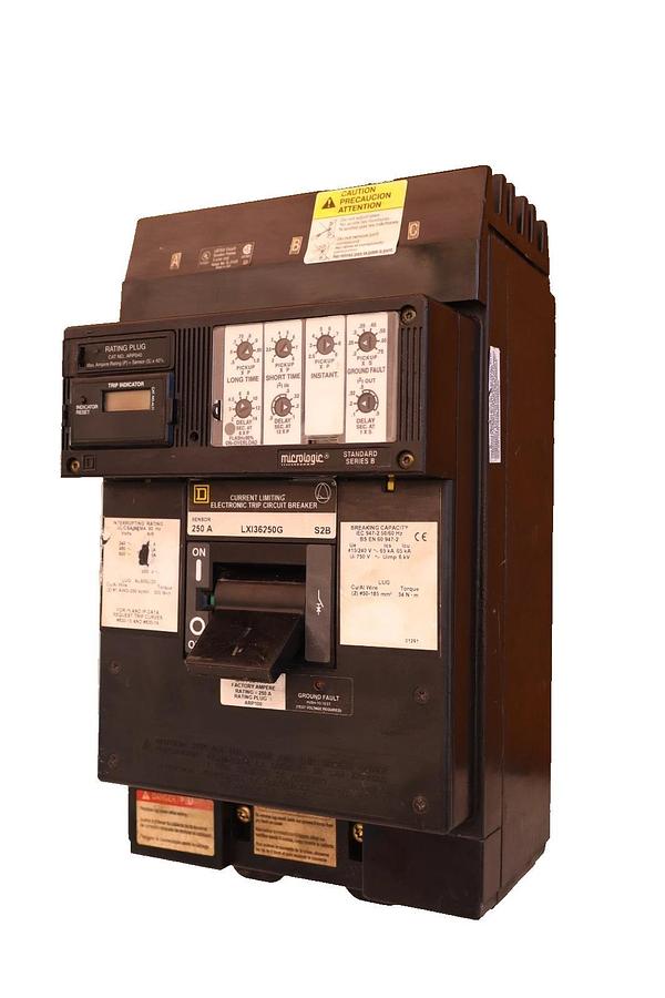 Used Square D Breaker 250A 250 Amp LXI36250G ARP040 Micrologic SerB Ground Fault