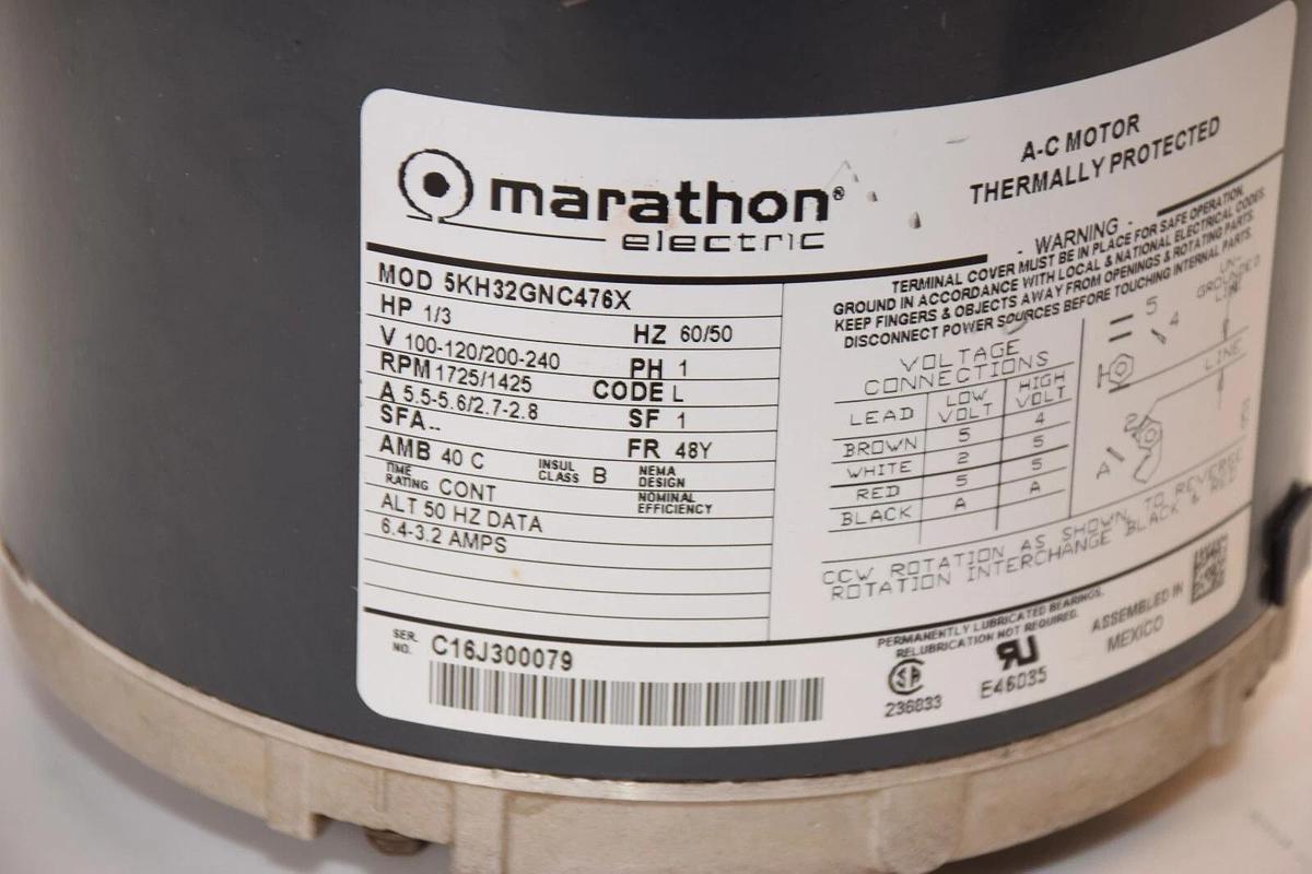 Used FLUID-O-TECH / MARATHON 05WM8 5KH32GNC476X 1ph 1/3Hp Flow Pump & Motor Vane Pump