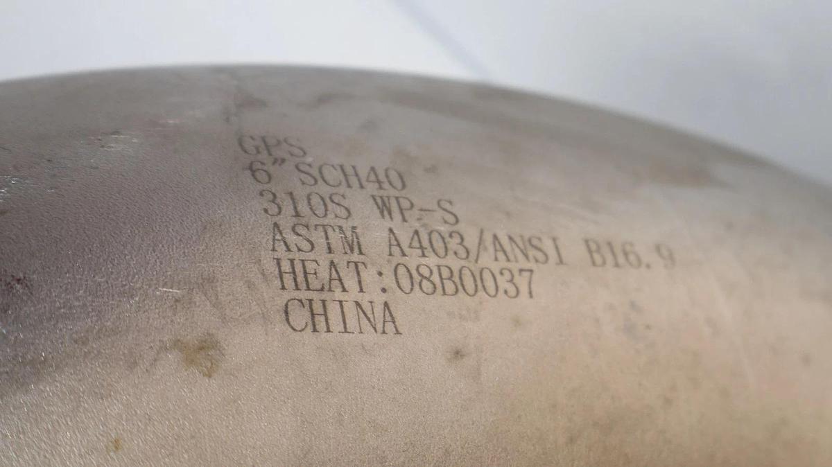 GPS 45 degree 45° Stainless Steel SS Elbow Fitting 6" SCH40 310 WP-S Weld In NOS