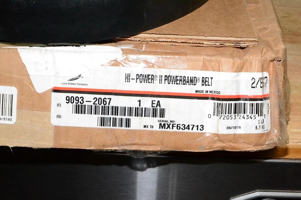 Gates 9093-2067 Hi-Power II Powerband V-Belt, B Section, 21/32"W, 70"L, 13/32"H