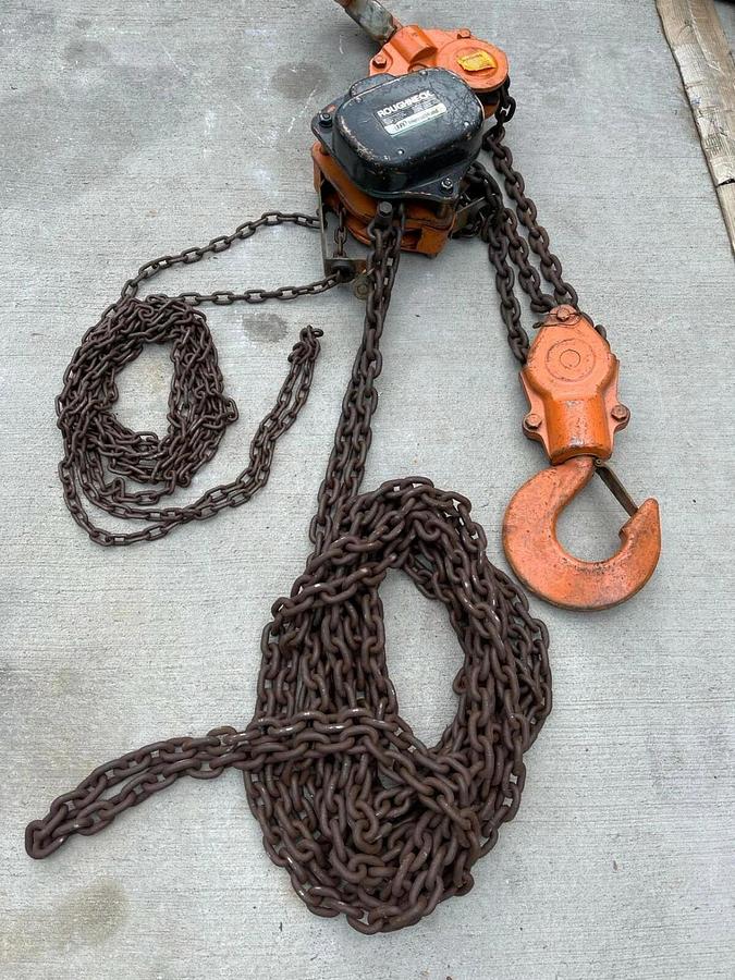Used Ingersoll Rand Roughneck 8 TON Rigging Hoist W/ 20' LIFT CHAIN HOIST VL2-080 20'
