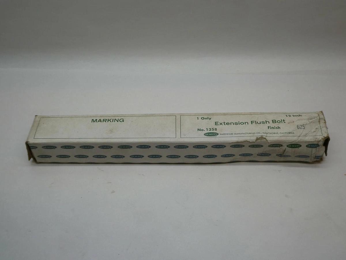 (NEW) QUALITY 1358 Finish 625 12" Extension Flush Bolt