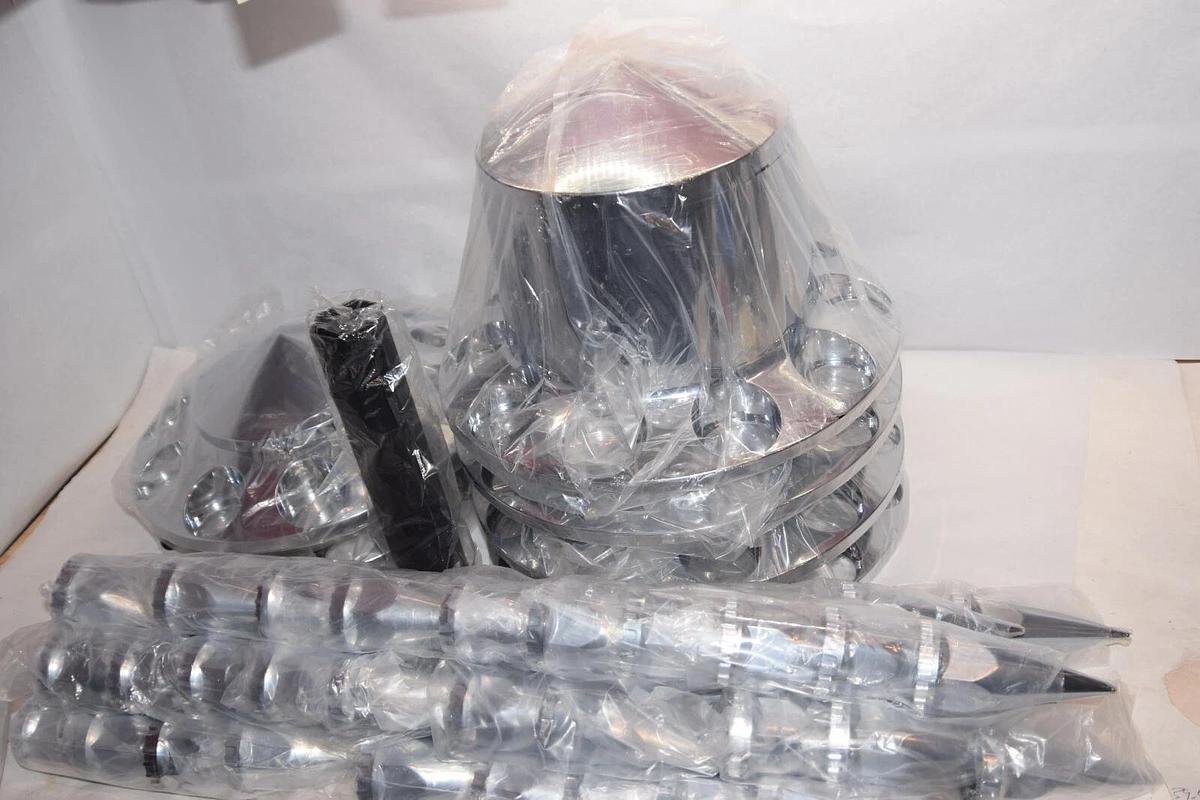 (NEW) JIUXI JX-FRP6 33mm Chrome ABS Complete Axle Cover Set (Spiked)