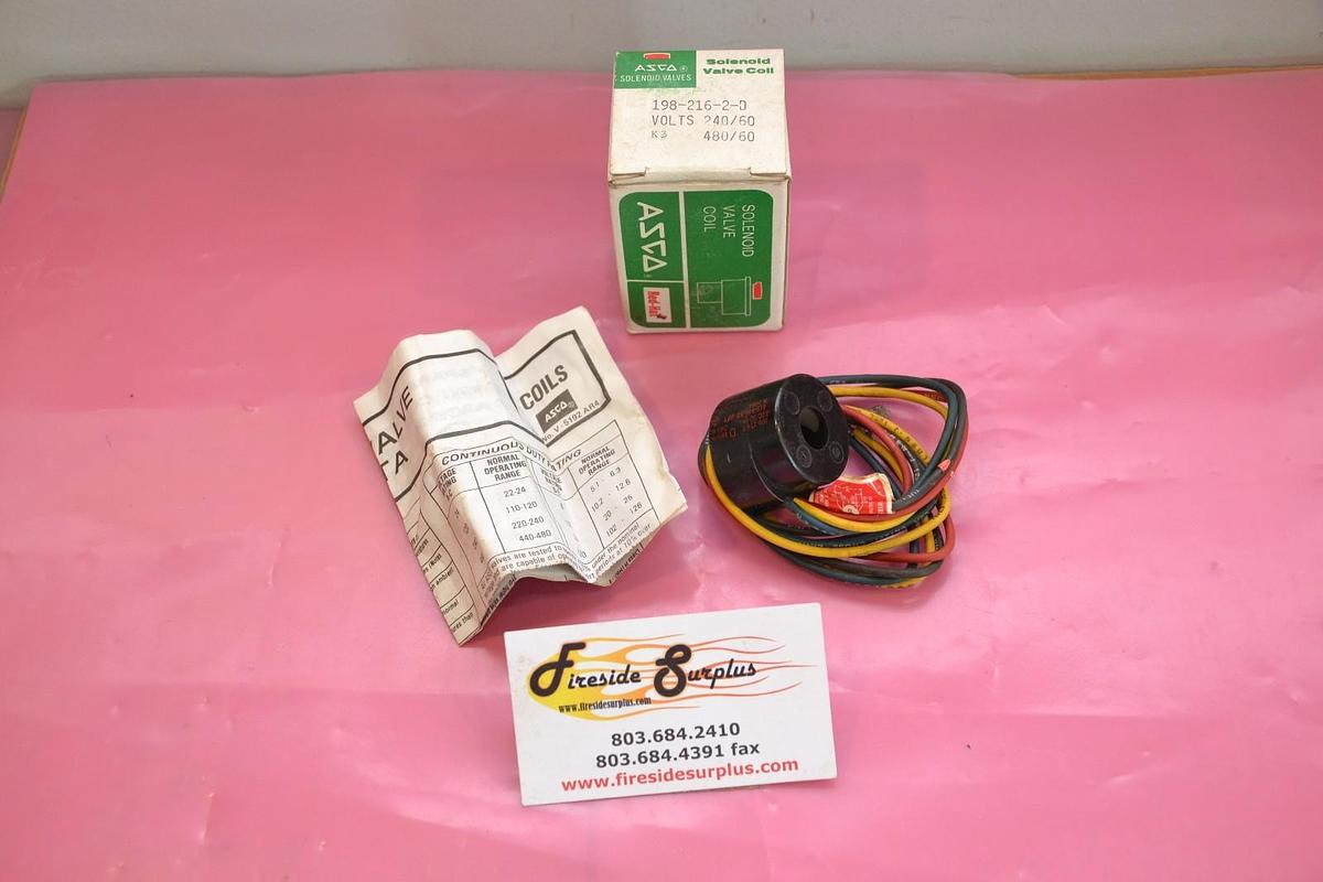 ASCO SOLENOID VALVE 198-216-2-D 198 216 2 D 1982162D 480V 480 V NEW