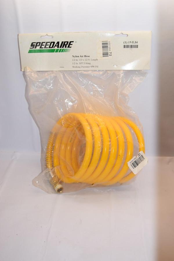 (NEW) SPEEDAIRE 1VEJ4 12' 1/2"NPT 170psi Nylon Air Hose