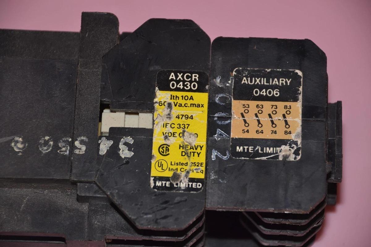 Used MTE CONTACTOR AXCR 0430 0406 10A 10 A 600 VAC AXCR0430