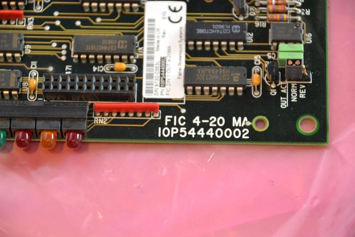 Used FISHER ROSEMOUNT CIRCUIT BOARD FIC 4-20 MA 10P54440002 REV. E/G