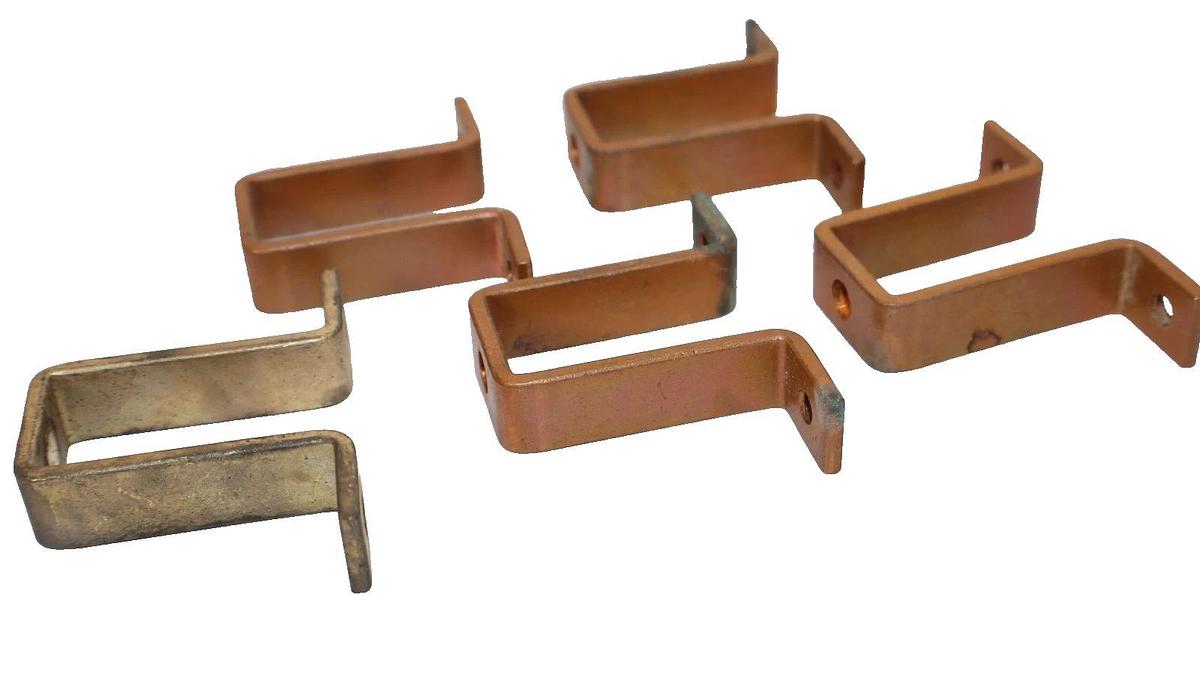 Used Buss Bar Copper 1-3/4" x 2-5/8 x 1-1/8" (Lot of 5)