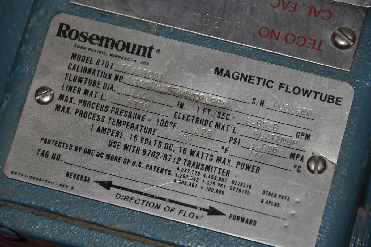 FISHER ROSEMOUNT 1" FLOW METER 8701 TPA010S1 8701TPA010S1 8701-TPA010S1