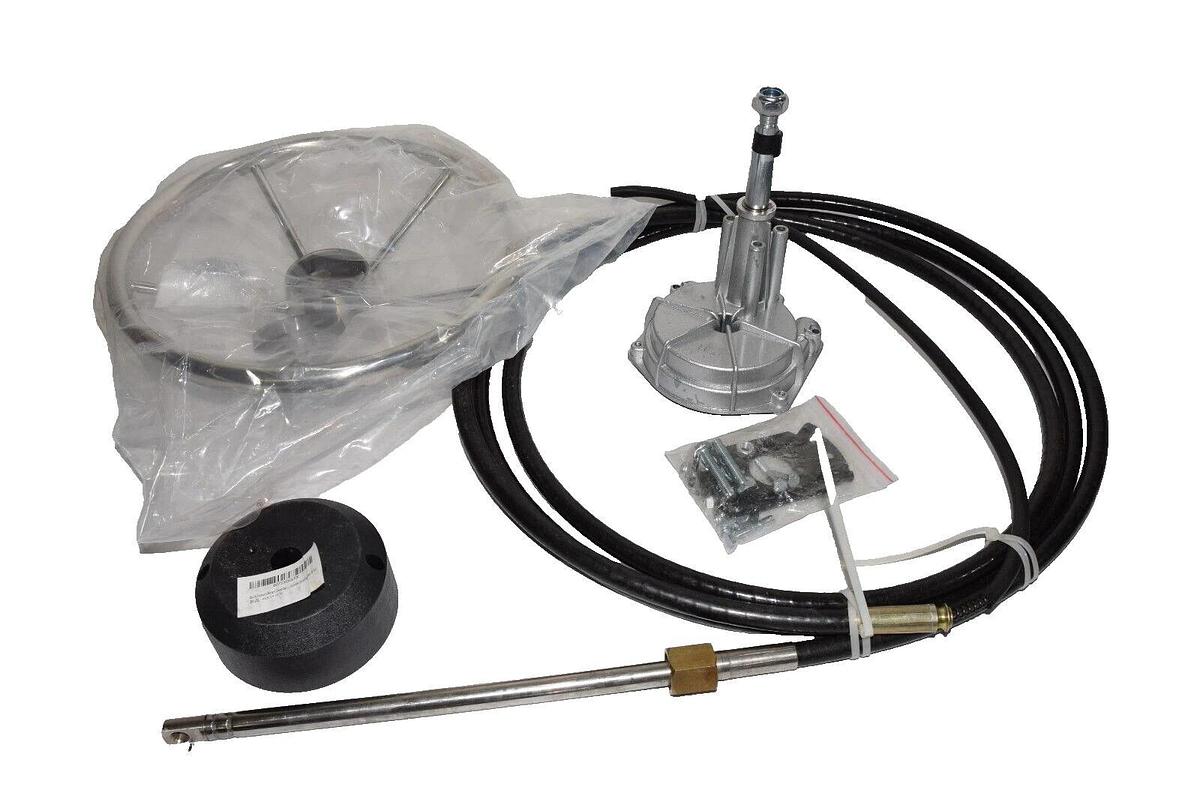 (NEW) R RUR Quick Connect Rotary Steering Systems W/Stainless Steering Wheel 16'