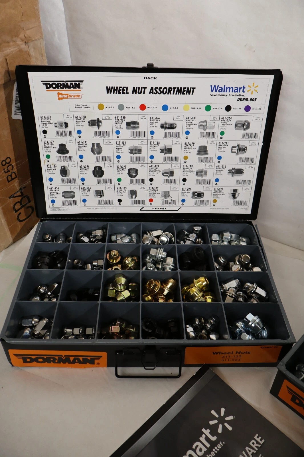 DORMAN Lug nut 110517-1 110517-2 Autograde Wheel Nuts Assortment (NEW 2 Drawer)