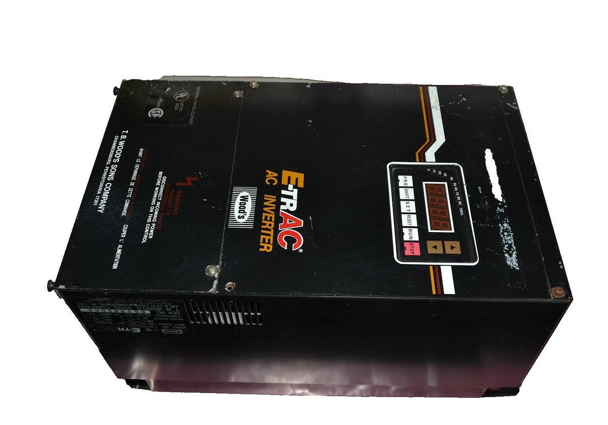 Used T.B. WOODS E-TRAC DRIVE AFC4001.OB2 AFC4001 OB2 AFC4001OB2 1hp 2kva 460v 3ph