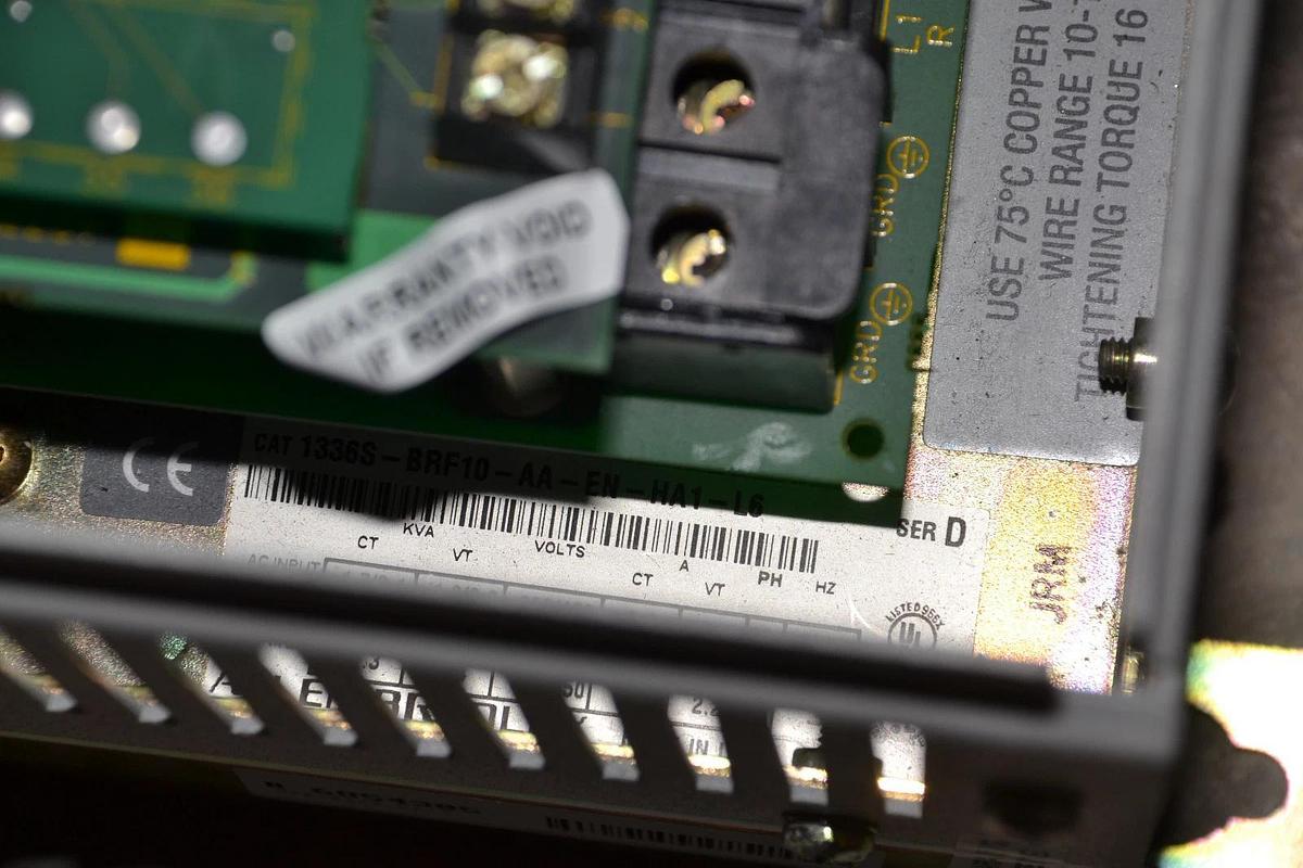 ALLEN BRADLEY VARIABLE SPEED AC DRIVE 1336S-BRF10-AA-EN-HA1-L6 SER D