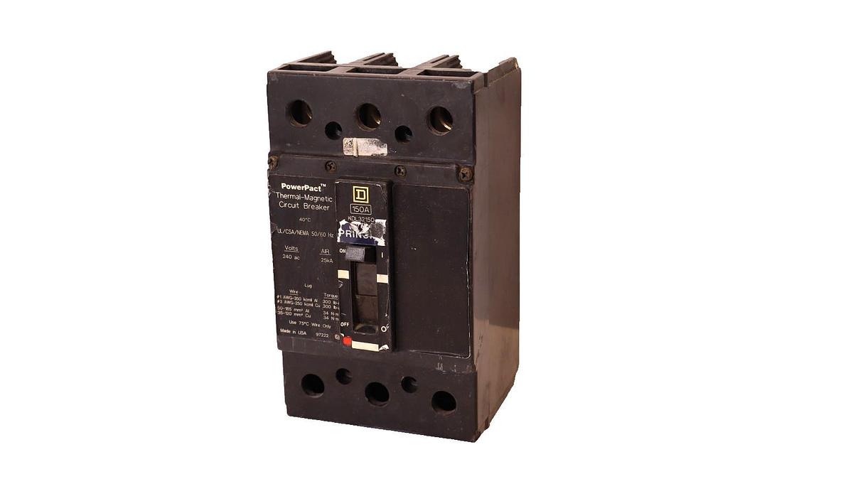 Used SQUARE D KDL32150 150A PowerPact Thermal-Magnetic Circuit Breaker