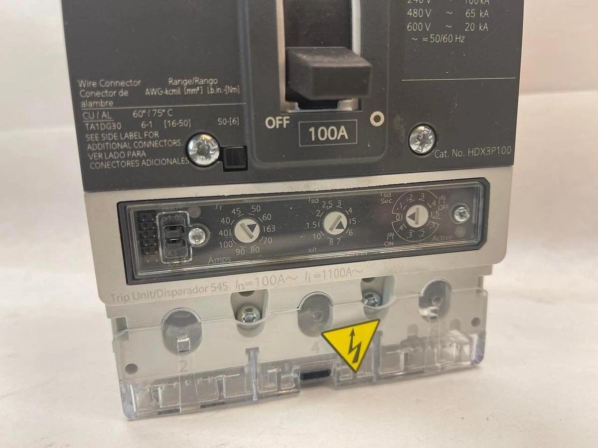Used SIEMENS HDGA 3vl2110-2ge33-0aa0 CIRCUIT BREAKER 600V 100 Amp 100 A HDX3P100