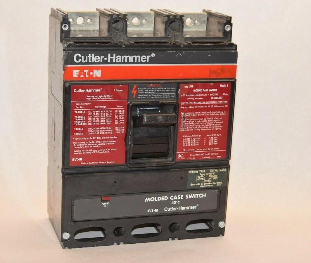 Used CUTLER HAMMER LS36060YE 600A 600 Amp Model F 3P Molded Case Switch Breaker