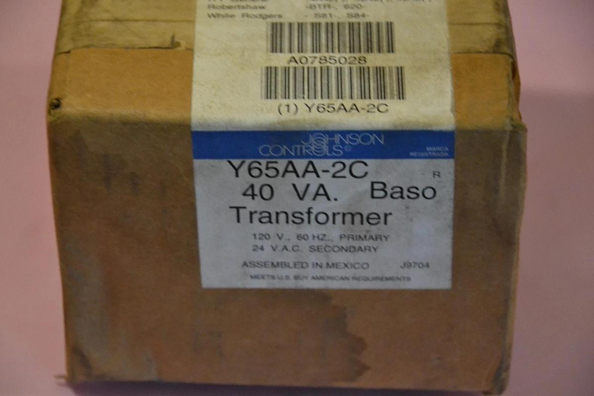 JOHNSON CONTROL BASO TRANSFORMER Y65AA-2C Y65AA2C 40 VA NEW SEALED