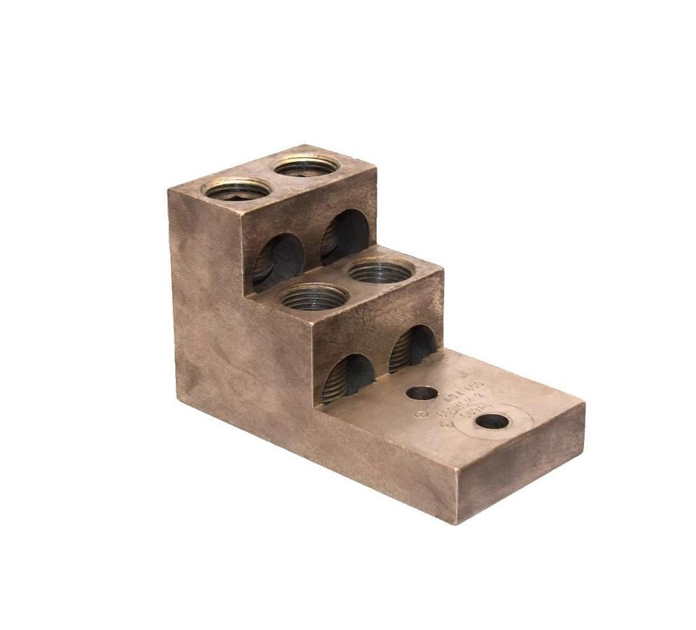 Used AQ4-600 , CU9AL , 600MCM-2 Mechanical Lug Block 4-Wire Landing Lug Terminal Lug