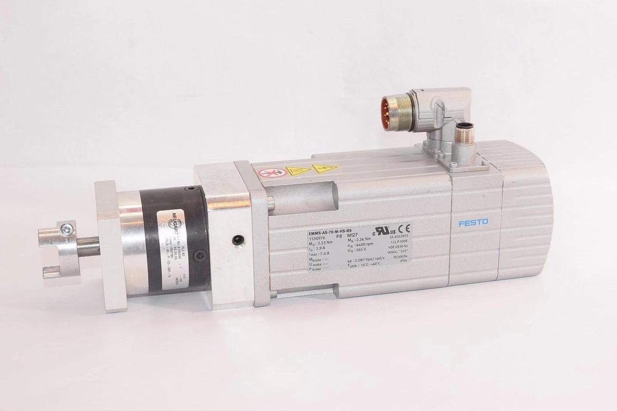 Used FESTO EMMS-AS-70-M-HS-RS Servo Motor With PLE60 Gearhead
