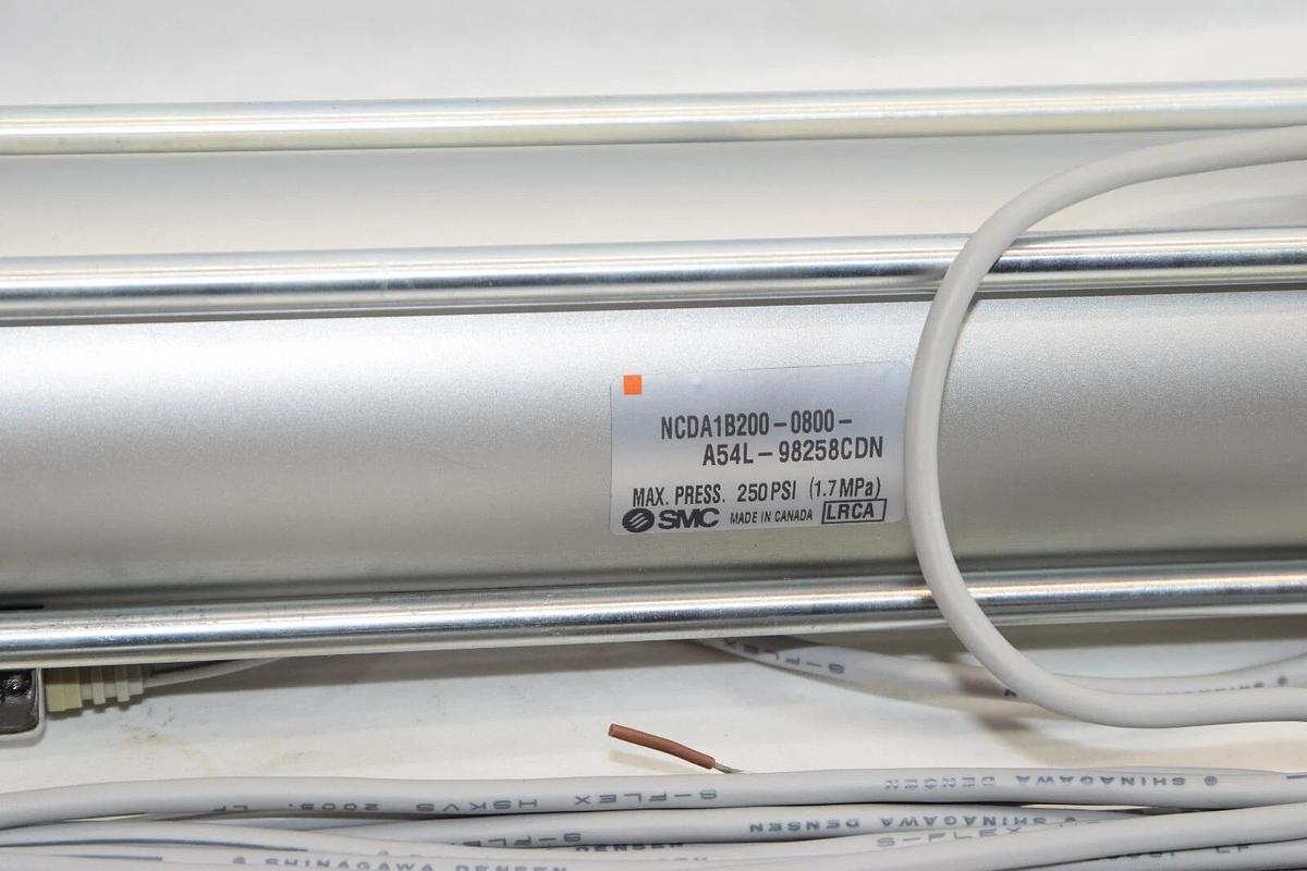 (NEW) SMC NCDA1B200-0800-A54L-98258CDN 250psi Tie Rod Air Cylinder