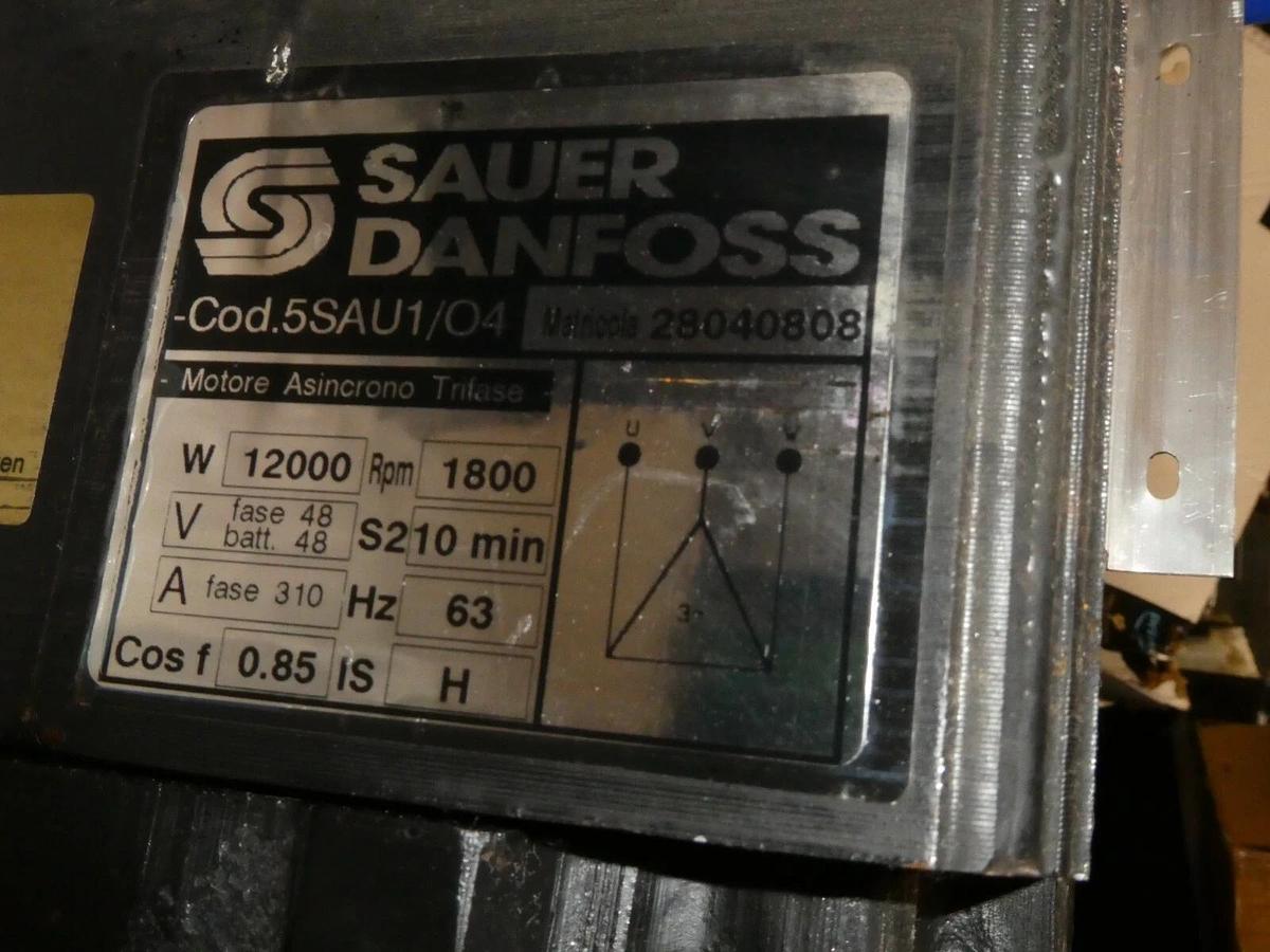 Used Sauer Danfoss Hydraulic Motor 11029836 48v 12kw 12000w 5SAU1/O4 28040808 1800rpm