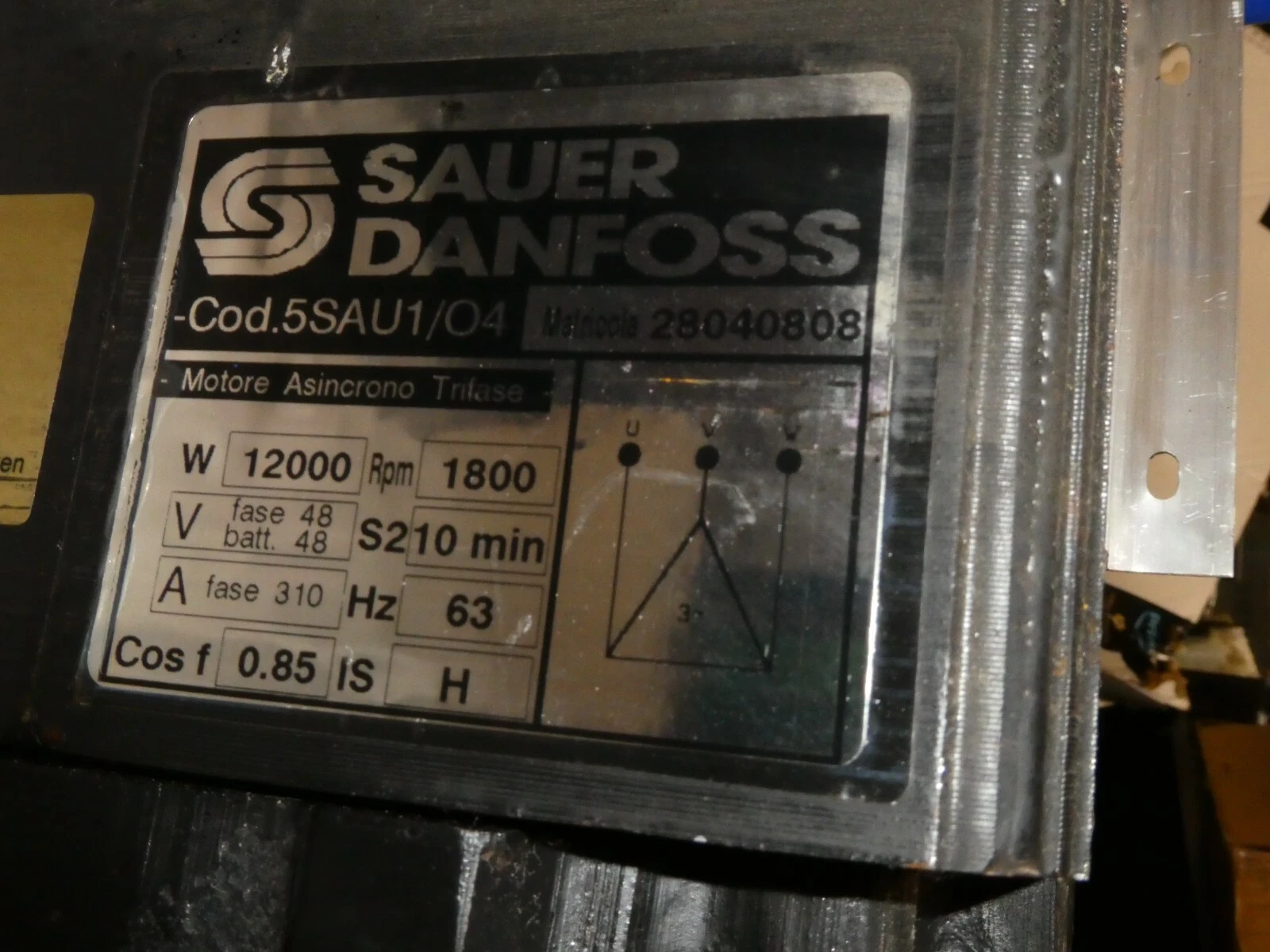 Used Sauer Danfoss Hydraulic Motor 11029836 48v 12kw 12000w 5SAU1/O4 28040808 1800rpm