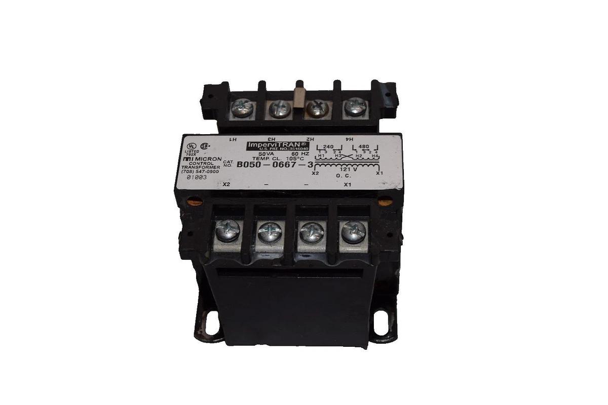 Used Micron B050-0667-3 50Va 60Hz ImperviTran Control Transformer
