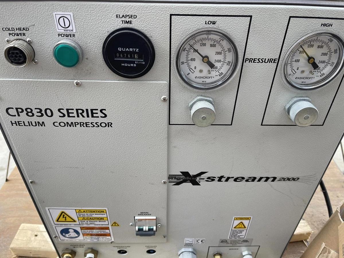 Used Rigaku X-Stream 2000 CP830 Series 230V 1Ph Helium Lab Compressor  (6,671 hours )