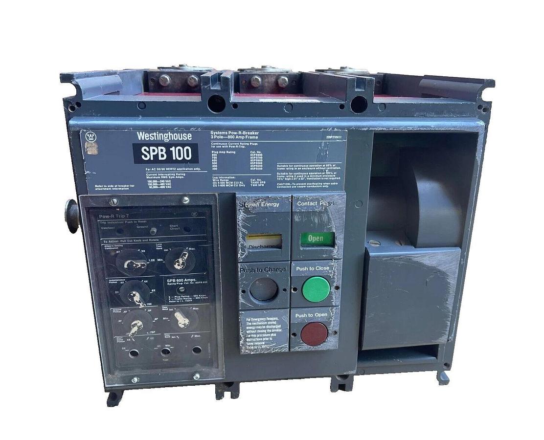 Used Westinghouse SPB100 Pow-R-Breaker Ins Case Breaker Frame 800a  Plug 8SPB600 600a