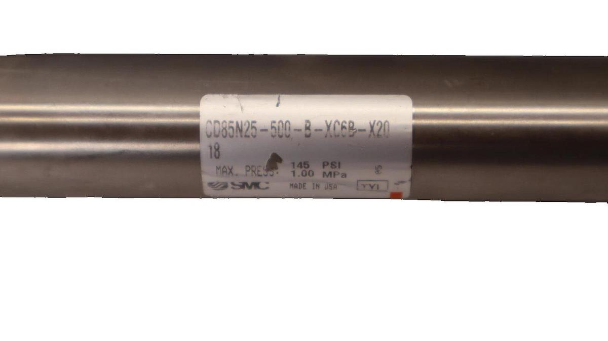 (NEW) SMC CD85N25-500-B-XC6B-X2018 145psi 1.00MPa Pneumatic Cylinder