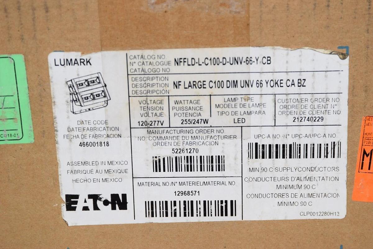 Eaton Lumark NFFLD-L-C100-D-UNV-66-Y-CB 120-277v  255/247w LED (NEW)