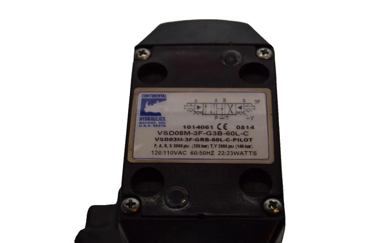 Continental Hydraulics VSD08M-3F-G3B-60L-C 350Bar 2000psi Solenoid Valve (New)