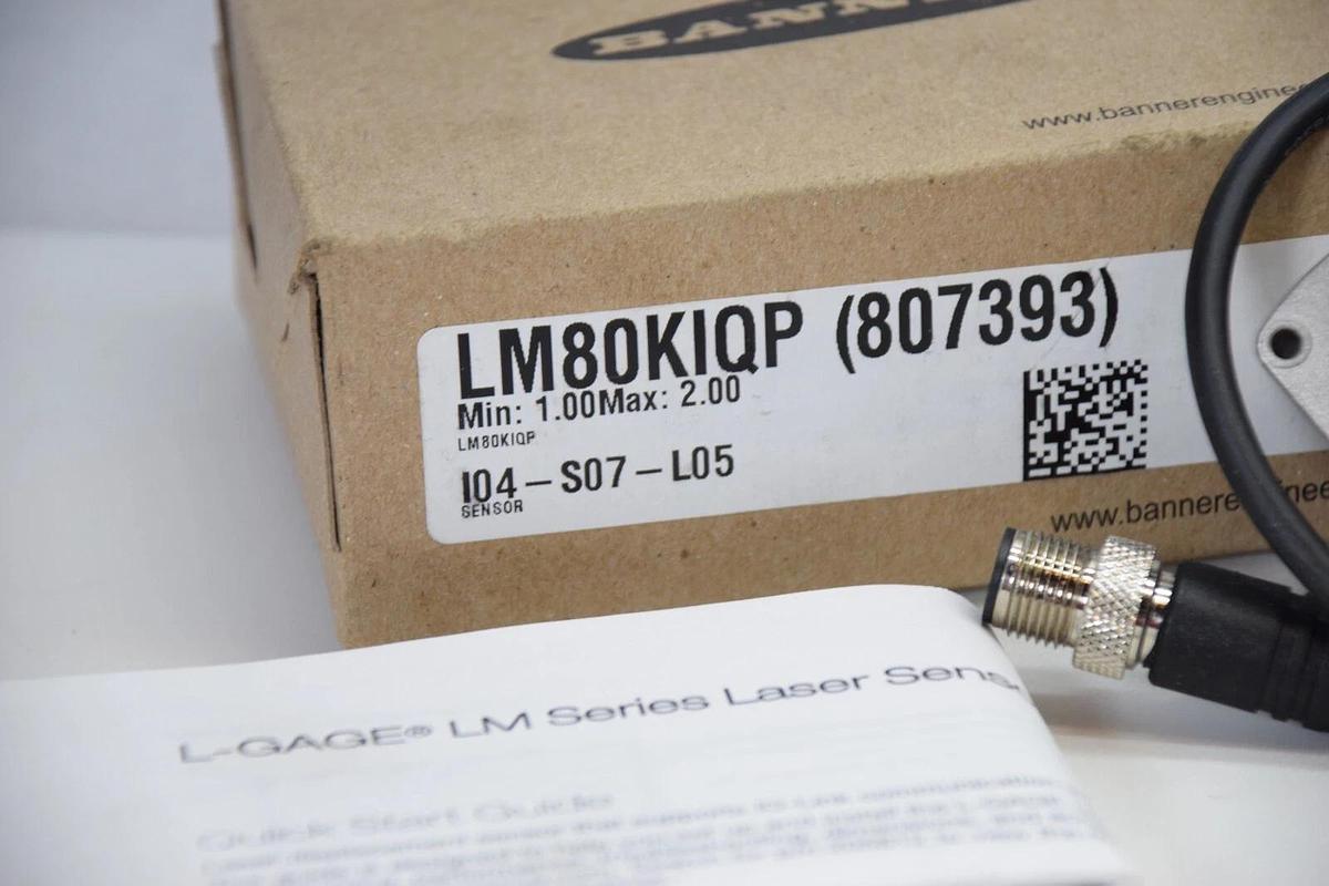 (NEW) BANNER LM80KIQP , 807393 LM Series Laser Displacement Sensor