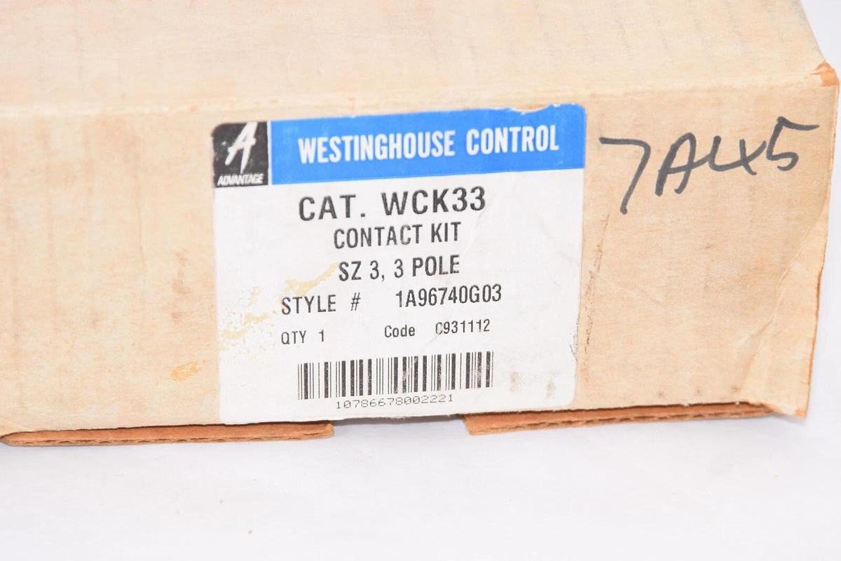 Used EATON CUTLER HAMMER W200 Size 3 Advantage Contact Kit 3 Pole WCK33 1A96740G03