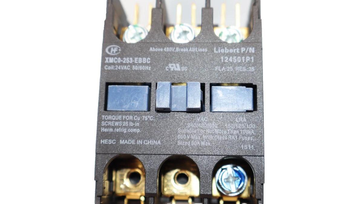 Used LIEBERT / HOMER XMC0-253-EBBC , 124501P1 24Vac 50/60Hz Contactor