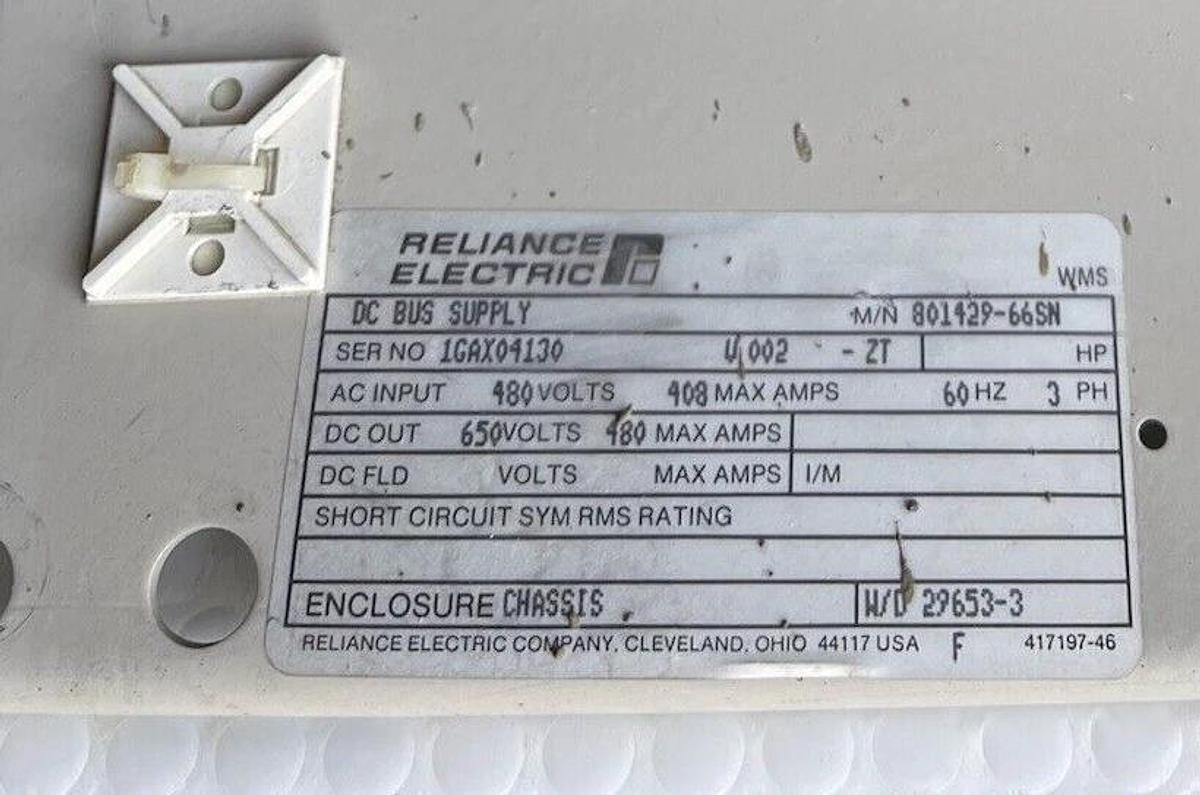 Refurbished RELIANCE ELECTRIC DCS POWER MODULE 801429-66SN 408V 408Amp  29653-3