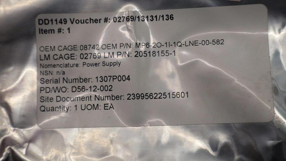 Used EMERSON ASTEC MP6-2O-1I-1Q-LNE-00-582  MP6-2O-1I-1Q-LNE-00 Power Supply (New)