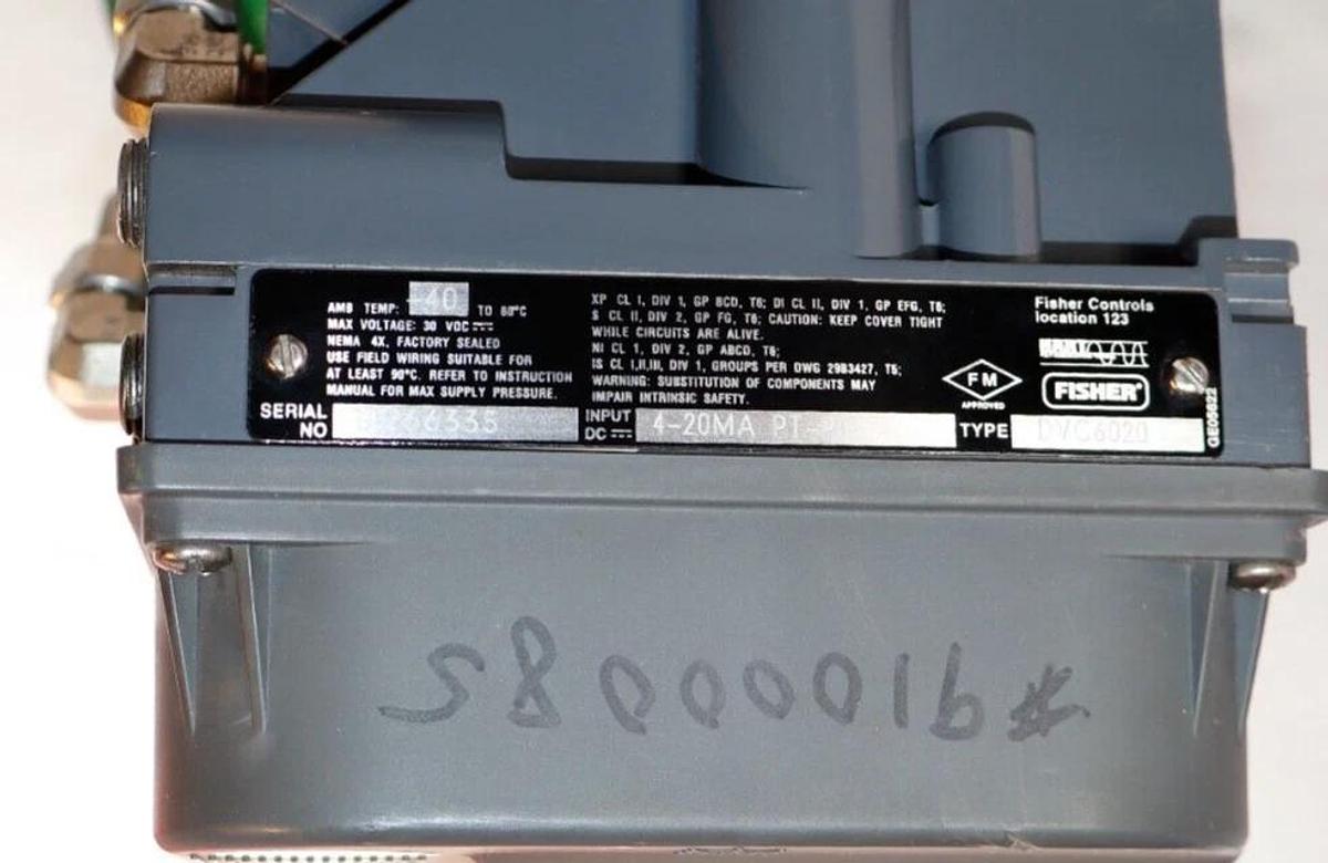 Fisher Valve 1052 Size 20 Actuator V200 Body CL150-600 FIELDVUE DVC6020 Ctrl