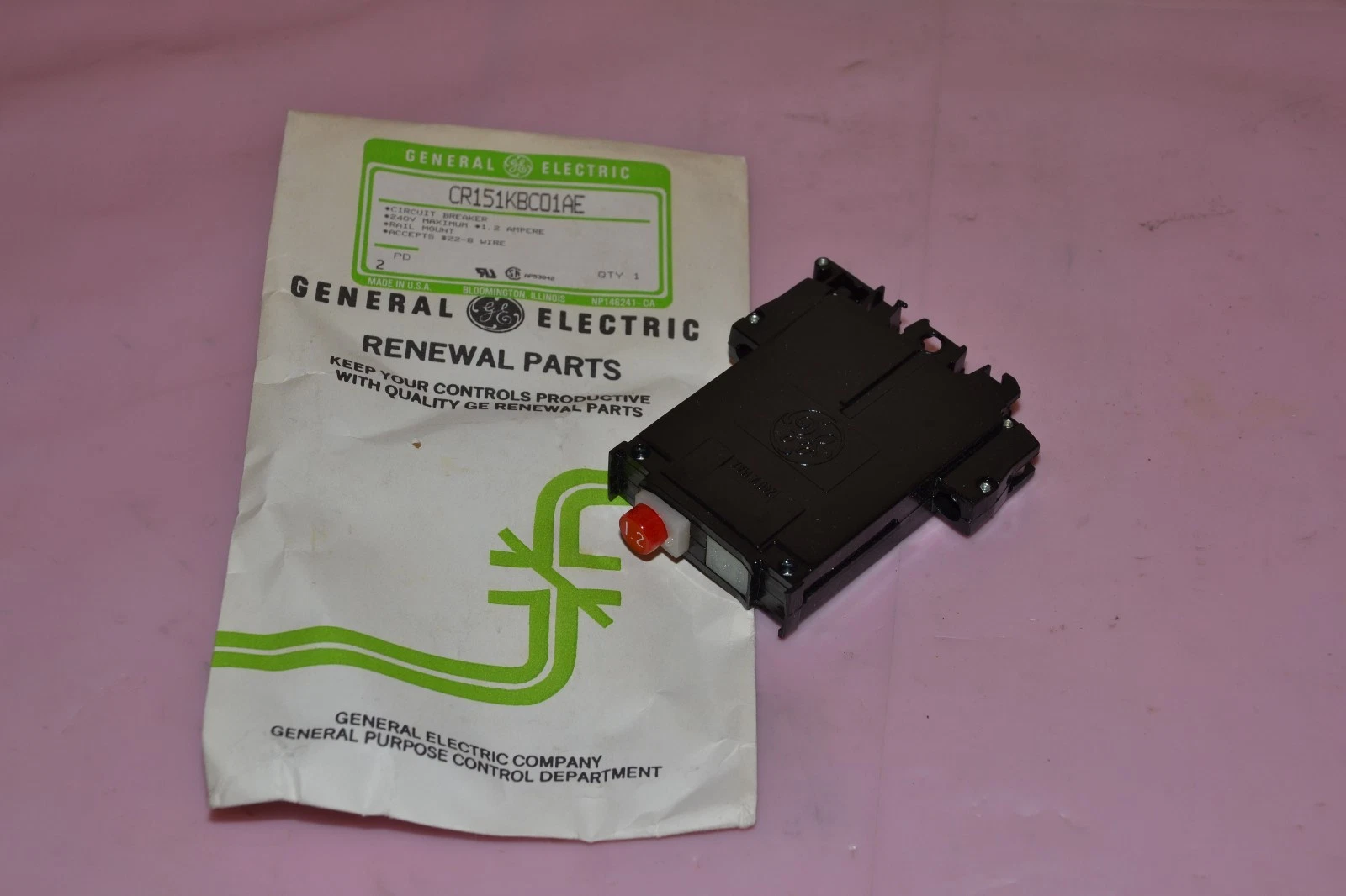 GENERAL ELECTRIC CR151KBC01AE 1.2 AMP 240 V CIRCUIT BREAKER NEW
