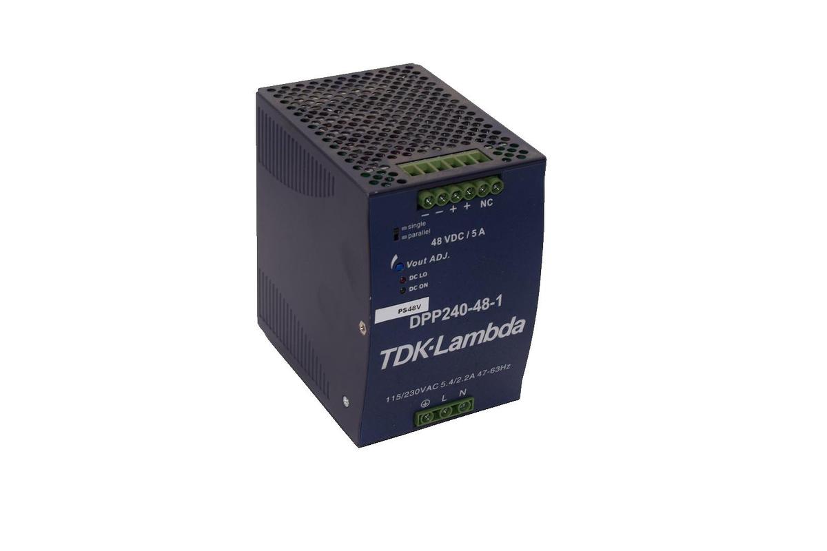 Used TDK-Lambda DPP240-48-1 48Vdc 5A DIN Rail Mount Power Supply