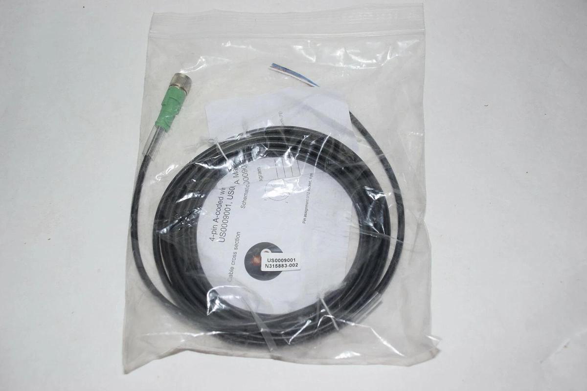 Phoenix Contact Cable 4 pin A-coded 4a max  24vdc US0009001 N315883-002 NEW