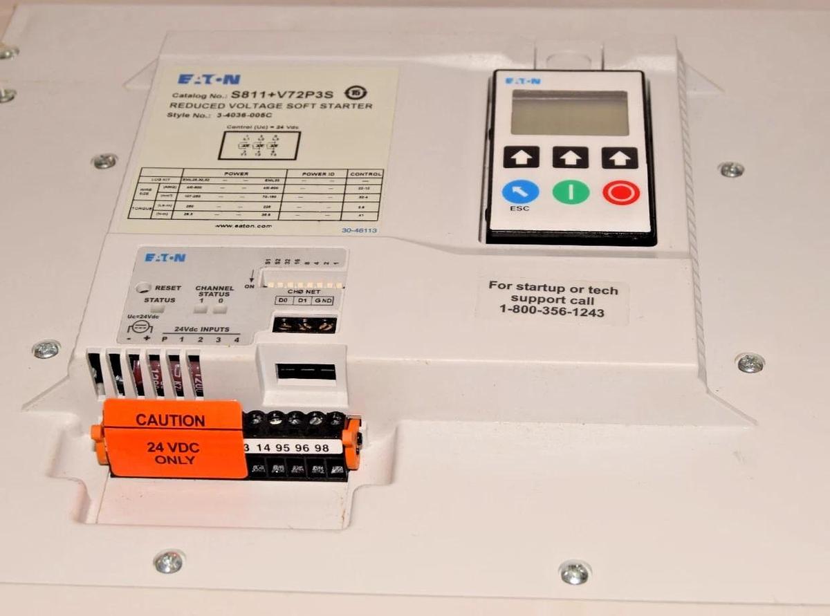 EATON Reduced Voltage Soft Starter Pump Control S811+V72P3S 700hp 600v 3ph NEW