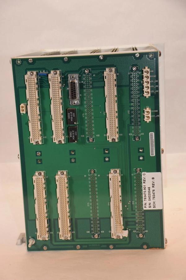 Used SIEMENS 753470.901 Rev Circuit Board With 753518.001 52 Rack Chassis