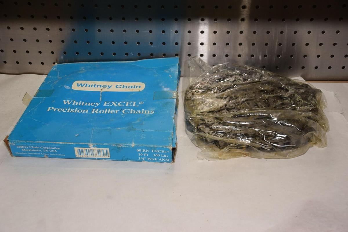 WHITNEY CHAIN 60 RIV EXCEL 10' 160 LKS 3/4" PITCH PRECISION ROLLER CHAIN NEW